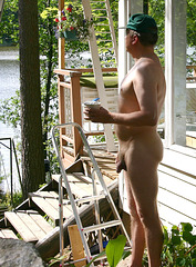 Nudist painter nude outdoor