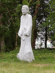 Statue de Saint Arzhel , dans la vallée des saints , à Carnoët (22)