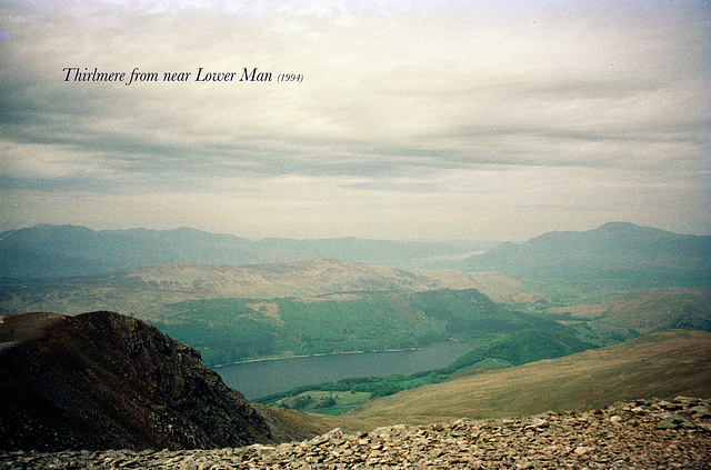 Thirlmere from near Lower Man (Scan from June 1994)