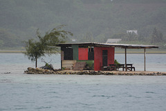 Polynésie Française, Fisherman's House on an Islet in the Lagoon of Raiatea Atoll