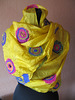 nuno felted scarf on hand dyed silk