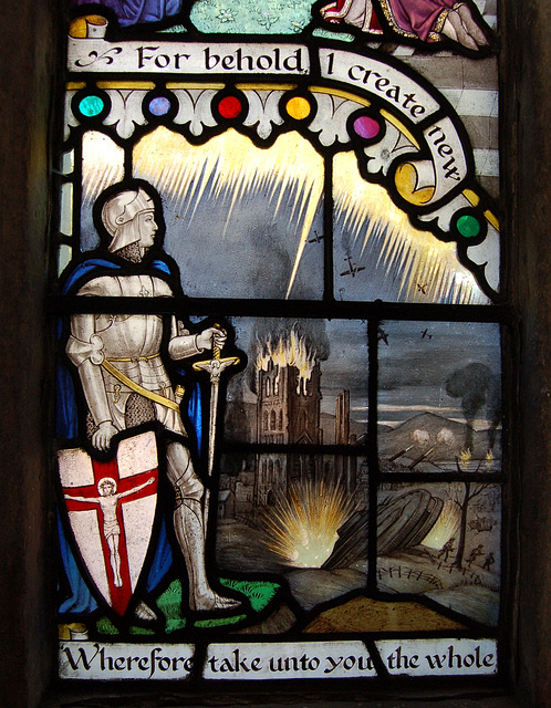Detail of War Memorial Window, Little Missenden Church, Buckinghamshire