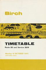 Birch Bros timetable booklet cover - 14 Oct 1968