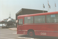 DSB bus at Ebeltoft ferry port - 28 May 1988 (Ref: 67-32)