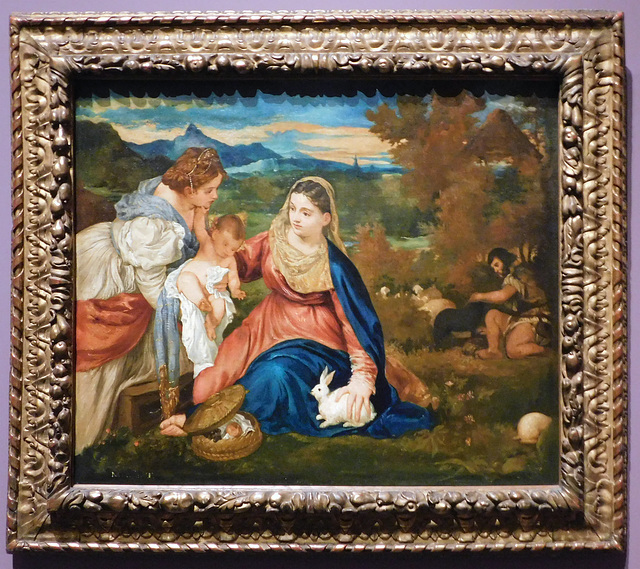 Madonna of the Rabbit after Titian by Manet in the Metropolitan Museum of Art, December 2023