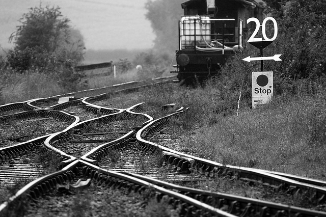Railway Points on a Wet Day