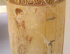 Detail of a White-Ground Lekythos Attributed to the Achilles Painter in the British Museum, May 2014