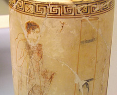 Detail of a White-Ground Lekythos Attributed to the Achilles Painter in the British Museum, May 2014