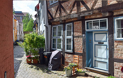 Die blau-weisse Tür in Lübeck