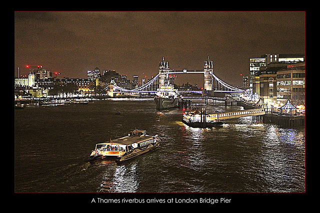 A Thames riverbus at London Bridge - 5.12.2015