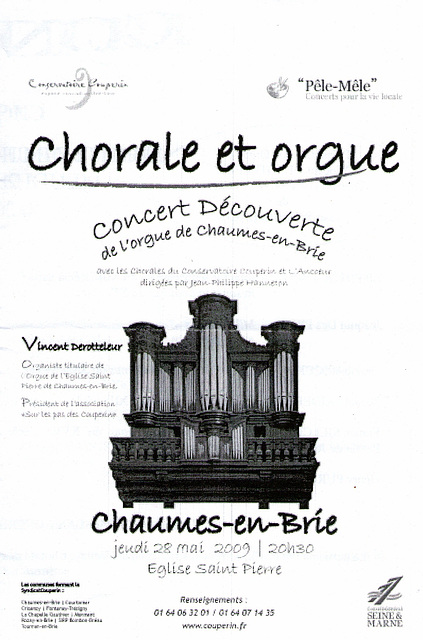 Concert découverte de l'orgue de Chaumes-en-Brie le 28/05/2009
