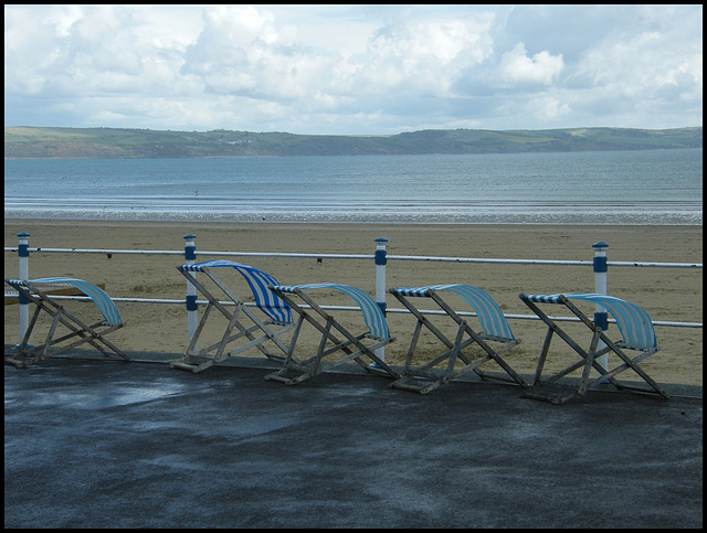 seaside deckchairs