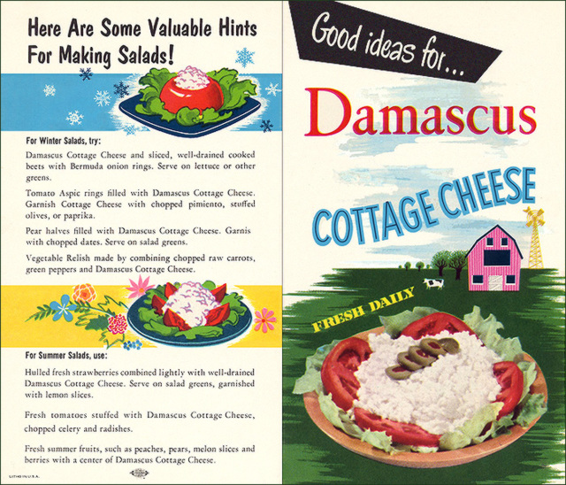Damascus Cottage Cheese Leaflet, c1950