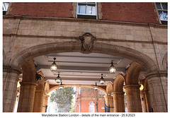 Marylebone Station London - details of the main entrance - 25 9 2023