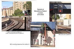 Marylebone Station London - signals ME3, 5,7 & 321 - 25 9 2023