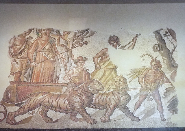 Triumphal Entry of Bacchus Mosaic in the National Archaeological Museum in Madrid, October 2022