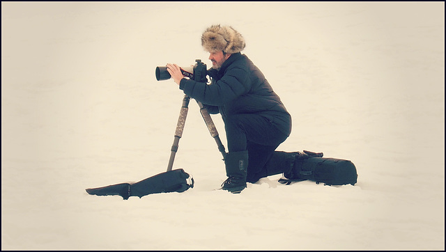 Photographer in the snow.