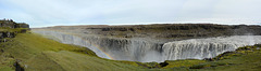 Iceland, Panorama of the Canyon of Jökulsárgljúfur with the Dettifoss Waterfall