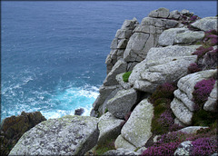 Heather, granite and ocean.
