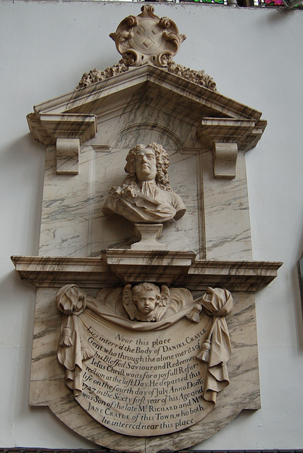Memorial to Daniel Crayle, St Mary Magdalene's Church, Newark, Nottinghamshire