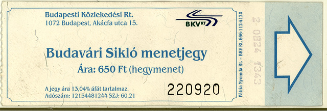 Budapest public transport ticket