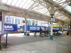 Tesco "Less CO2" Container Train in Newport Station, Edited Version, Newport, Wales(UK), 2015