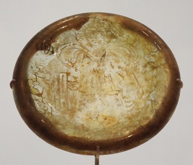 Glass Pyxis Lid with an Image of a Divinity in the Virginia Museum of Fine Arts, June 2018