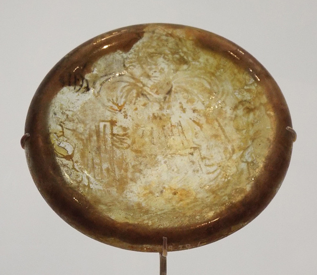 Glass Pyxis Lid with an Image of a Divinity in the Virginia Museum of Fine Arts, June 2018