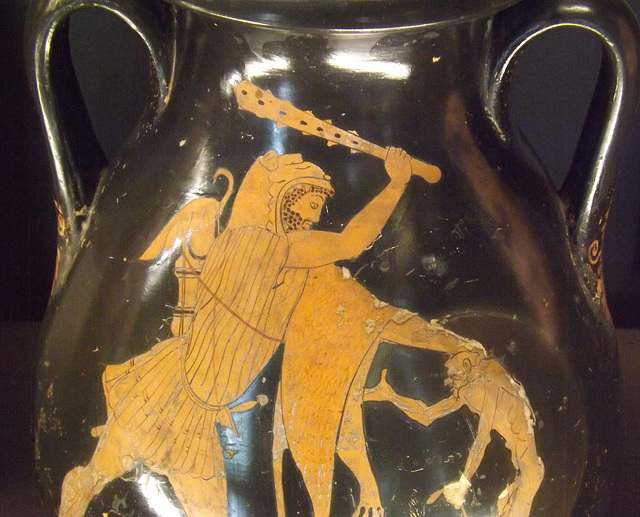 Detail of a Red-Figure Pelike with Herakles vs. Geras in the Louvre, June 2013