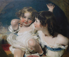 Detail of The Calmady Children by Lawrence in the Metropolitan Museum of Art, January 2022