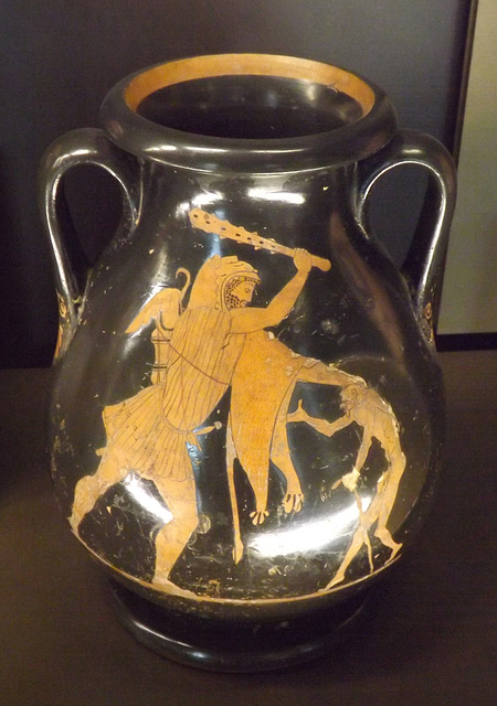 Red-Figure Pelike with Herakles vs. Geras in the Louvre, June 2013