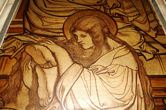 Detail of mural behind reredos, altar of  St Mary Magdalene's Church, Newark, Nottinghamshire