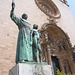 Statue des Junípero Serra vor der Basilika San Fracisco in Palma de Mallorca