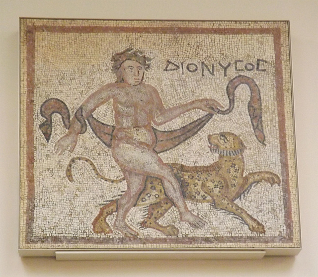 Dionysos and Panther- Part of a Mosaic from Halicarnassus in the British Museum, May 2014