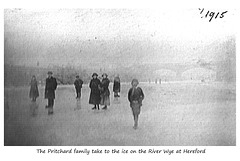 Pritchards on the frozen Wye at Hereford c1915