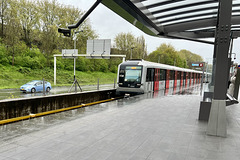 Arrival of the metro at Noorderpark station