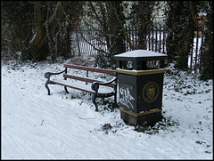 fox bin in the snow