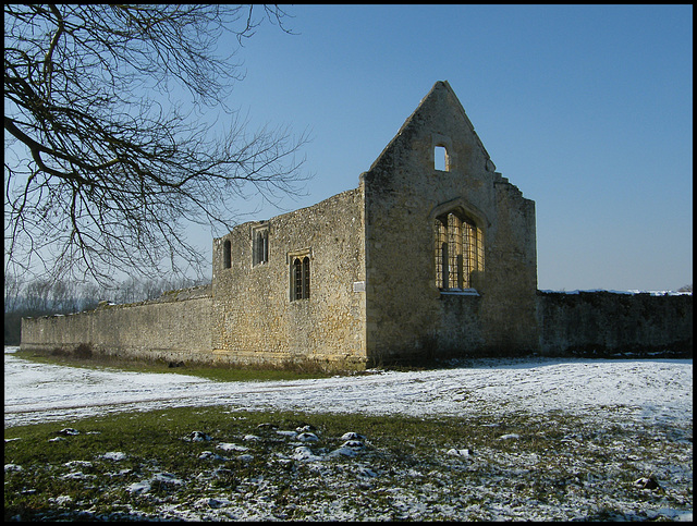 abbey in winter
