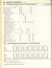 United Counties Omnibus Company Summer 1972 timetable - East Midlands-South Coast/Thanet Holiday Express Services