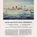 American President Ocean Liner Ad, 1956