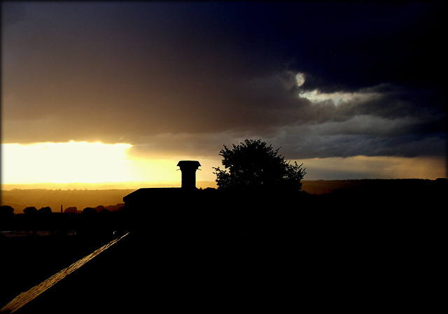 View from my (very occasional) bedroom window, early one morning. Looking over Poldice valley.