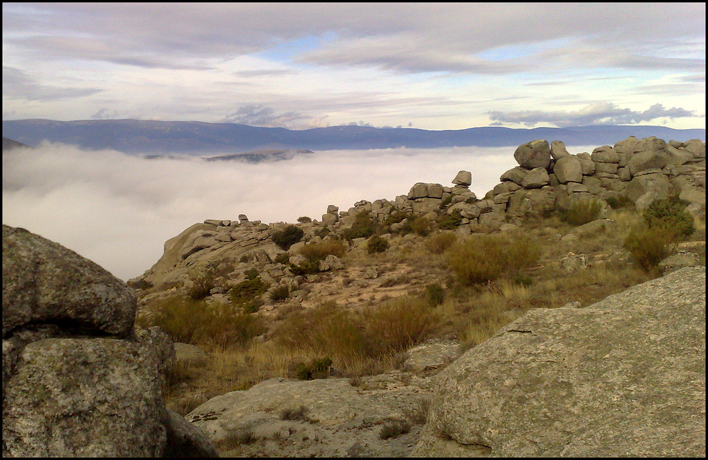 La Sierra de La Cabrera on a foggy day
