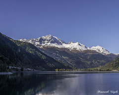 Lago Poschiavo mit Blick auf Le Prese