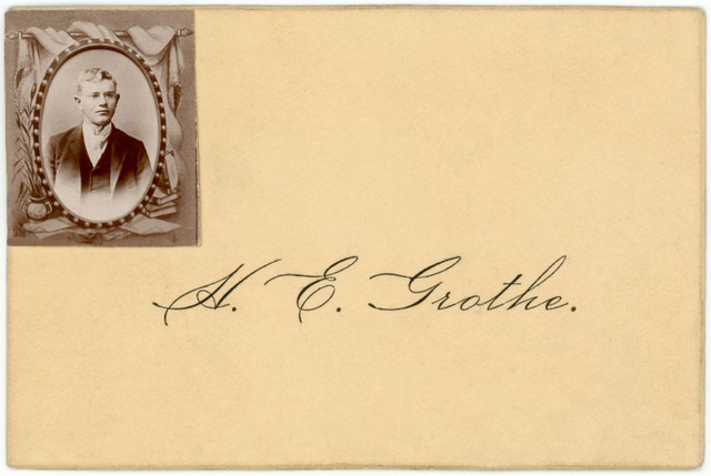 H. E. Grothe—Calling Card with Photograph