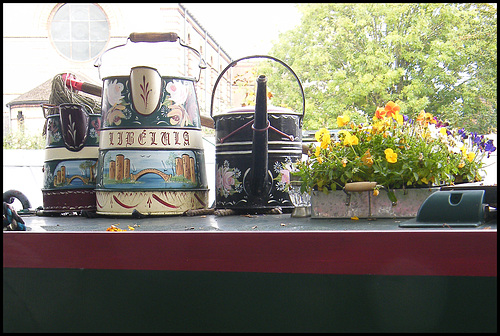 canal boat water cans