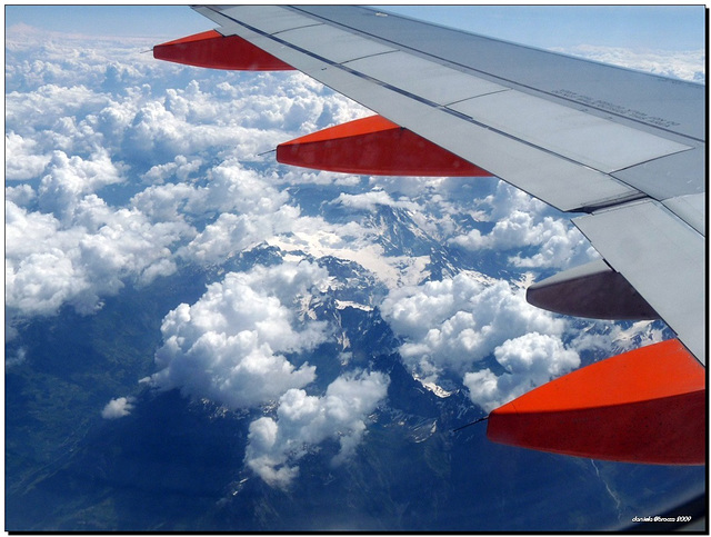 Over the Alps back from Paris 2009