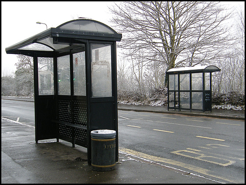 last of the old black bus shelters