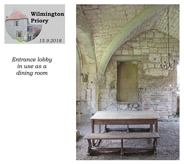 Wilmington Priory, entrance lobby as a dining room15 9 2018