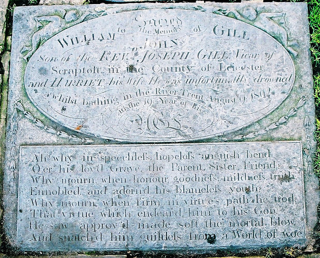 Memorial to William John Gill, St Nicholas Church, Castle Gate, Nottingham
