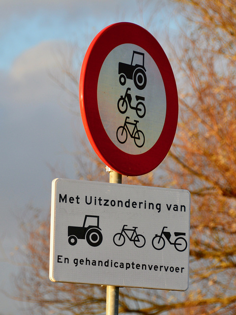 No tractors, mopeds, and bicycles